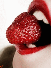 Gif animé bouche fraise